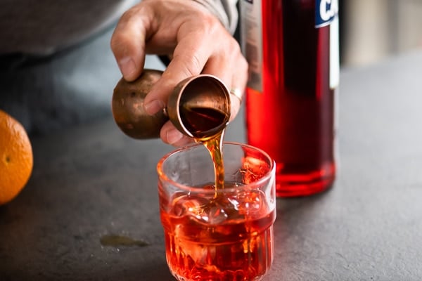 Pour directly into glass