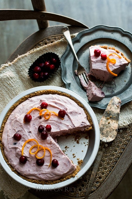 No-Bake Fluffy Cranberry Pie with Graham Cracker Crust | Thanksgiving Dessert Recipes | Decadent Cakes, Pies, And Pastries