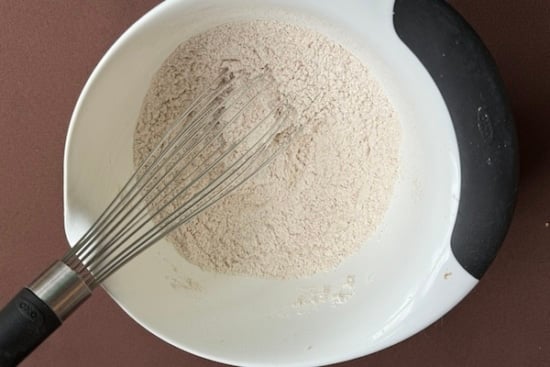 Whisked flour and spices in bowl