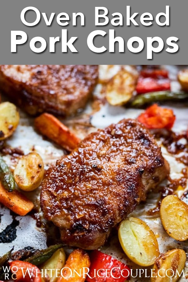 Best Baked Pork Chops Recipe with BBQ Sauce and Veggies SO GOOD!