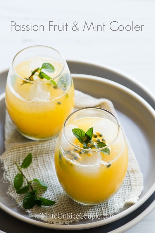 Passion Fruit And Mint Cooler on a serving dish