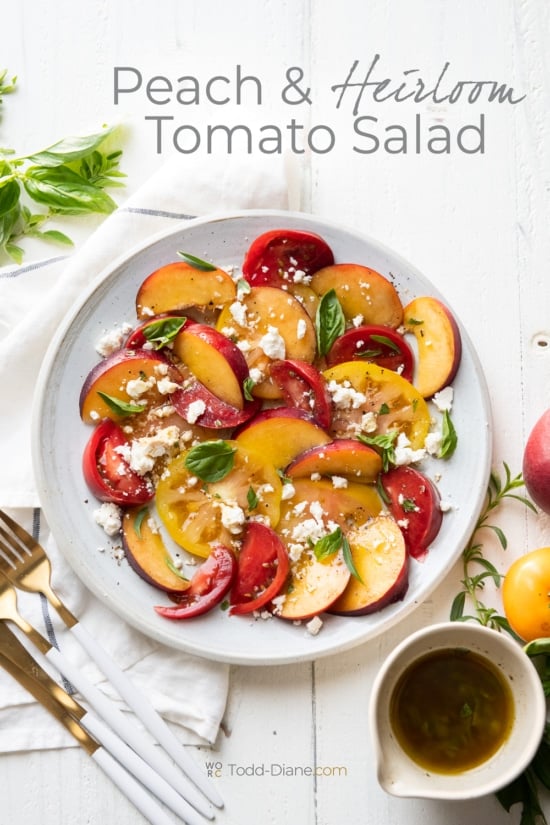 peach heirloom tomato salad 