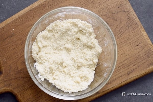 Butter pinched into flour