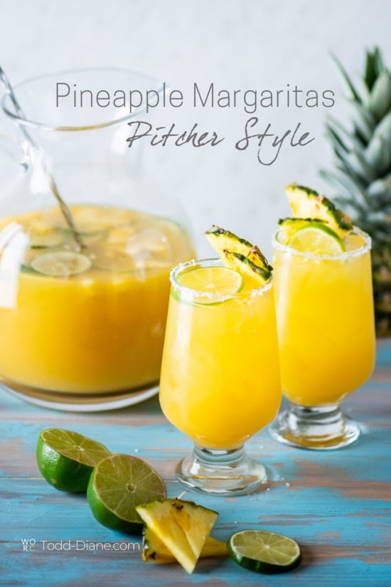 serving pitcher pineapple margaritas 