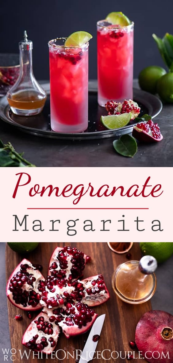 Pomegrante Margarita Recipe for Best Holiday Cocktail Recipes @whiteonrice