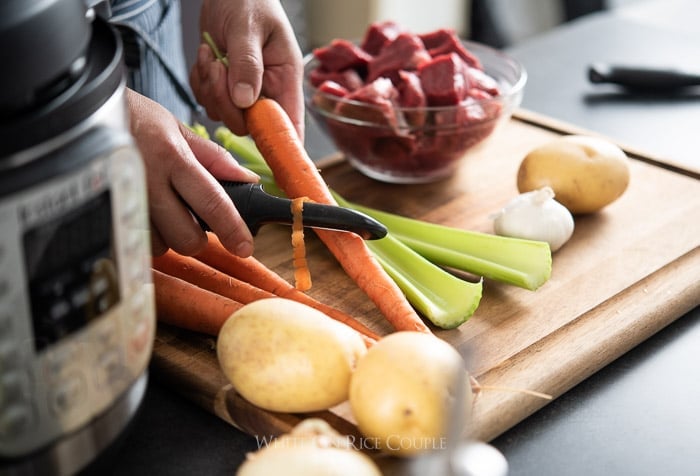 cutting veggies for instant pot beef stew recipe