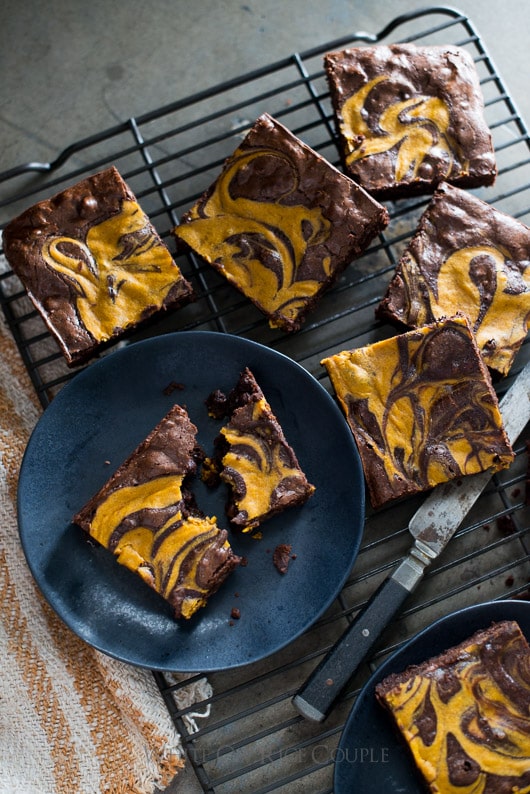 Fudgy Chewy Pumpkin Swirl Brownies | Thanksgiving Dessert Recipes | Decadent Cakes, Pies, And Pastries