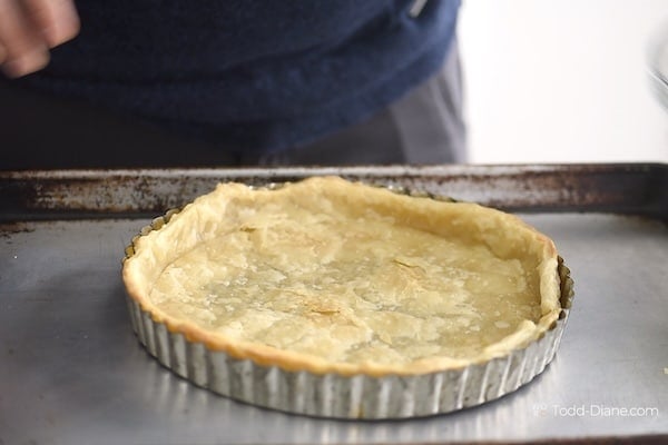 Blind baked dough