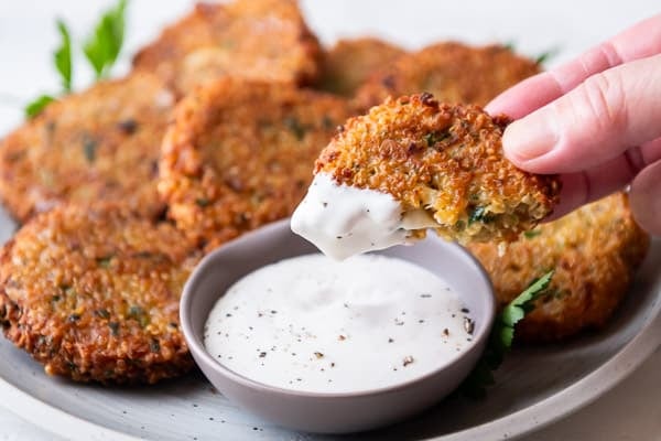 Crispy Quinoa Fritters Recipe or Vegetarian Patty | White On Rice