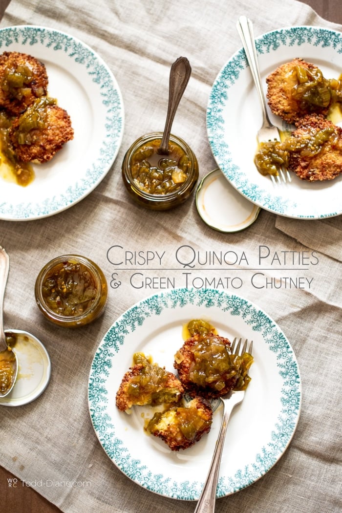 quinoa patties with tomato chutney