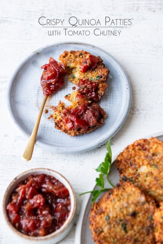 quinoa patties recipe with red tomato chutney