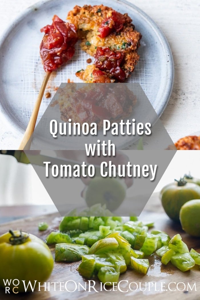 Quinoa Patties with Tomato Chutney collage