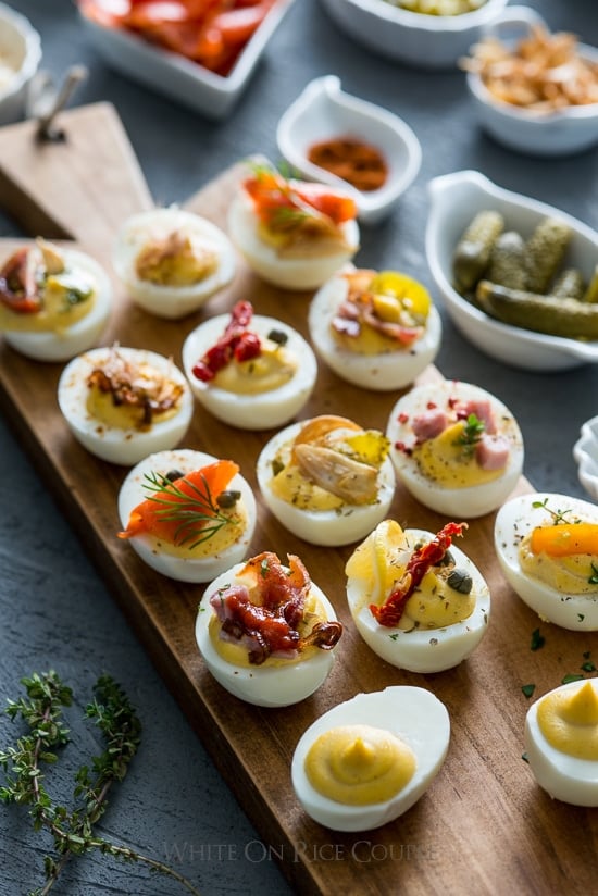 Deviled Egg Bar for Brunch and Easy Deviled Egg Recipe