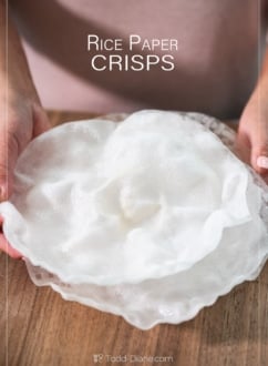 holding whole rice paper crisps