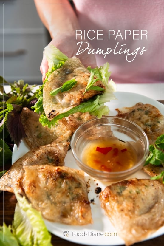 rice paper dumpling wrapped in lettuce