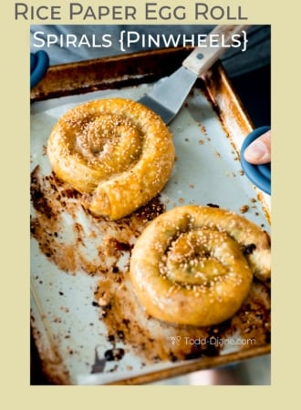 spatula hold rice paper egg roll spiral baked in oven