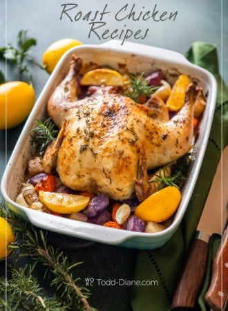 Roast chicken in a baking dish
