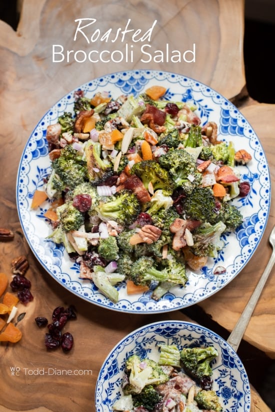 Roasted Broccoli Salad Recipe on a plate