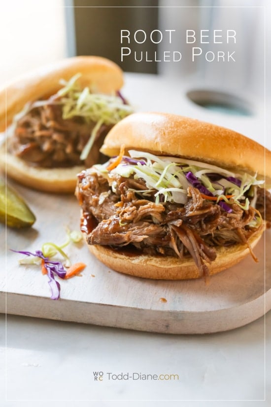 root beer pulled pork in sandwiches