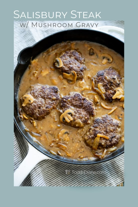 pan of salisbury steak and gravy