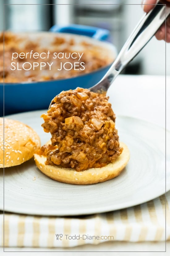 spooning sloppy joes with big spoon 