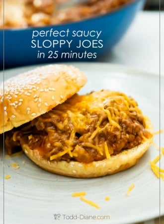 saucy sloppy joes recipe on a bun and plated
