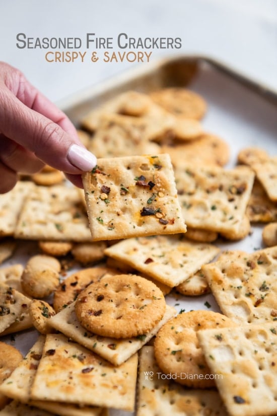 seasoned fire crackers holding a saltine 