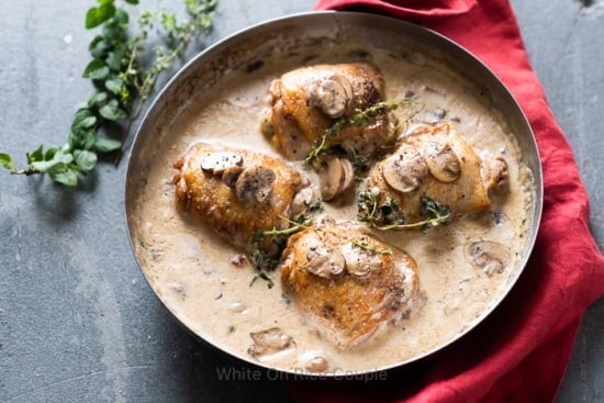 Skillet Chicken Mushroom Sauce Recipe | WhiteOnRiceCouple.com