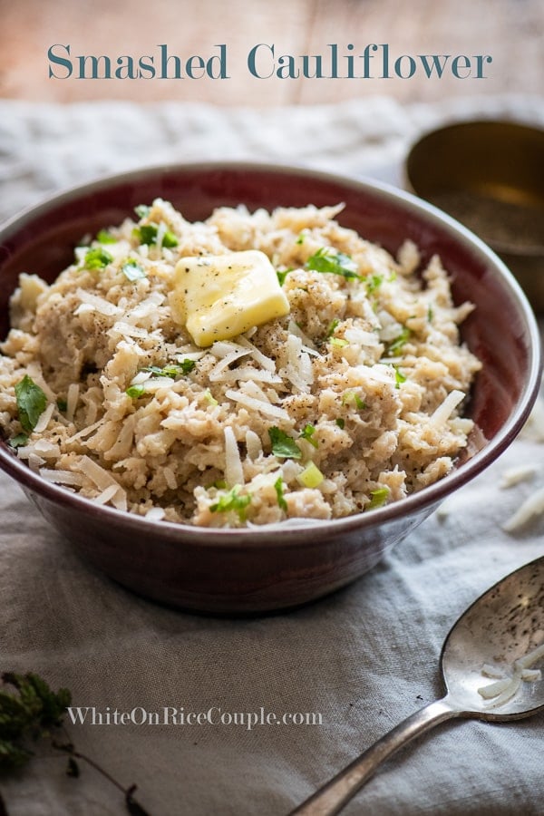 Smashed Cauliflower in a bowl