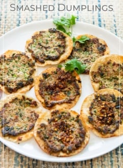 plate of smashed dumplings