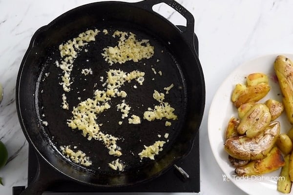 Garlic and ginger lightly browned