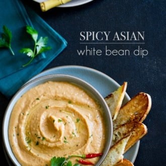 White bean dip in bowl