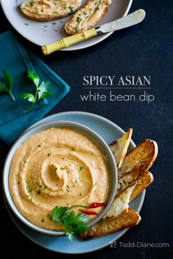 White bean dip in bowl