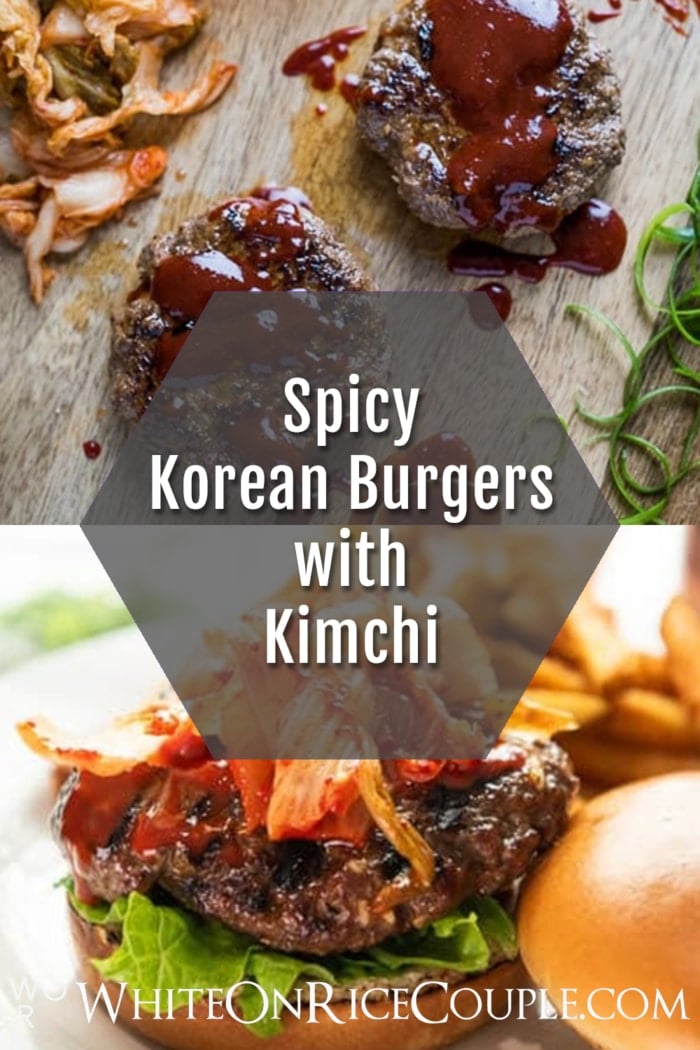 Korean Kimchi Burgers with Gochujang Sauce collage