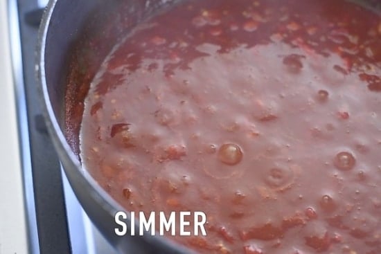 Sauce simmering