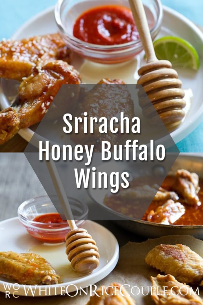 sriracha chicken wings recipe collage