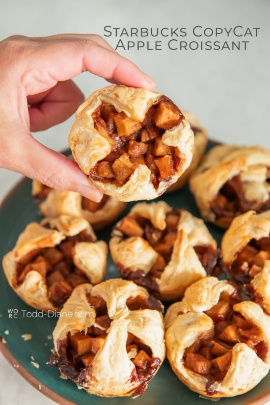 holding a starbucks apple croissasnt copycat 