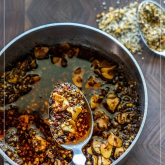 spoonful of steakhouse seasoning chili crisp