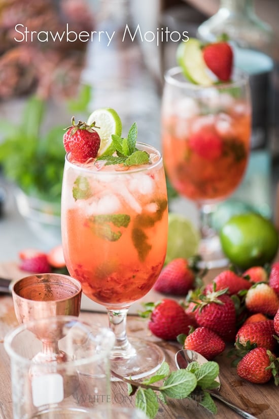 Strawberry Mojito in a glass cup