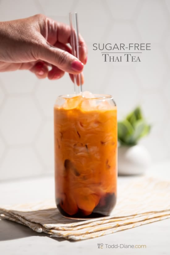 stirring sugar free thai tea 