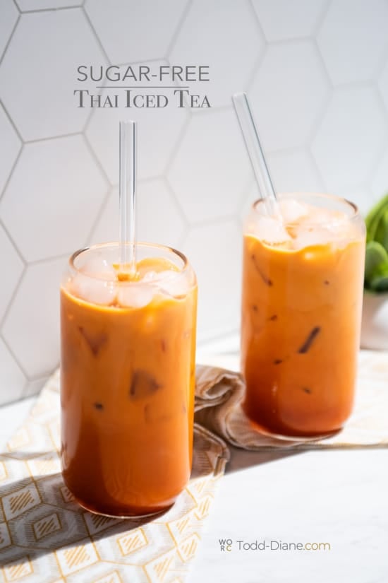 two glasses of sugar free thai tea 