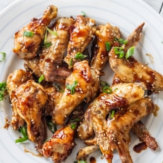 teriyaki chicken wings on plate