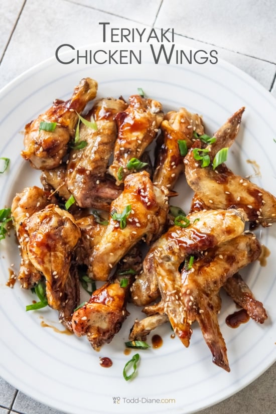 teriyaki chicken wings on plate