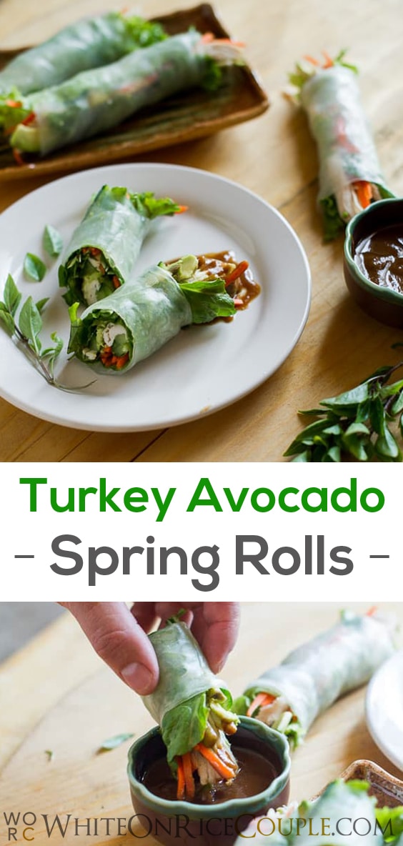 Fresh Turkey Spring rolls with Avocado | Spring Roll Recipe @whiteonrice
