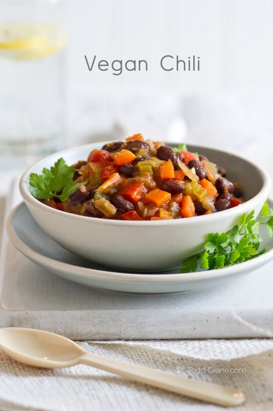 bowl of vegetarian chili with beans