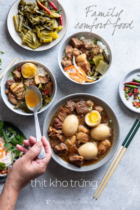 Vietnamese Caramel Pork Eggs Recipe Thit Kho White On Rice