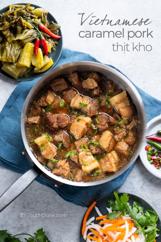 Vietnamese caramel pork in pot. thịt kho trứng 