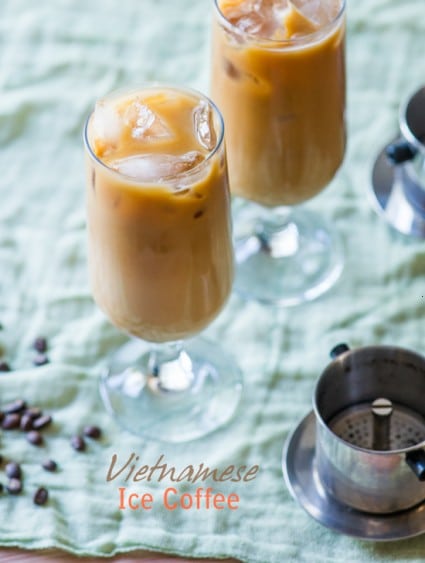 Vietnamese Iced Coffee Recipe with Espresso in glass cups