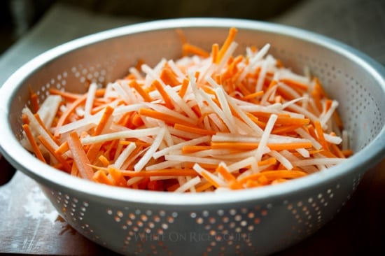 Vietnamese Pickles Recipe with Carrots Daikon Radish | @whiteonrice
