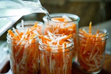 Vietnamese Pickles Recipe with Carrots Daikon Radish | @whiteonrice